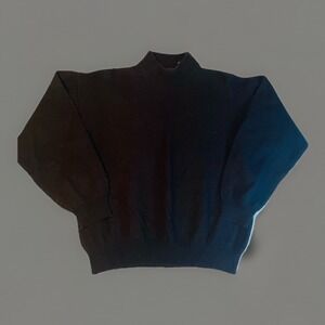 Marconi Le Collezioni Merino Wool Sweater Men's XL Black Made in Italy Knit